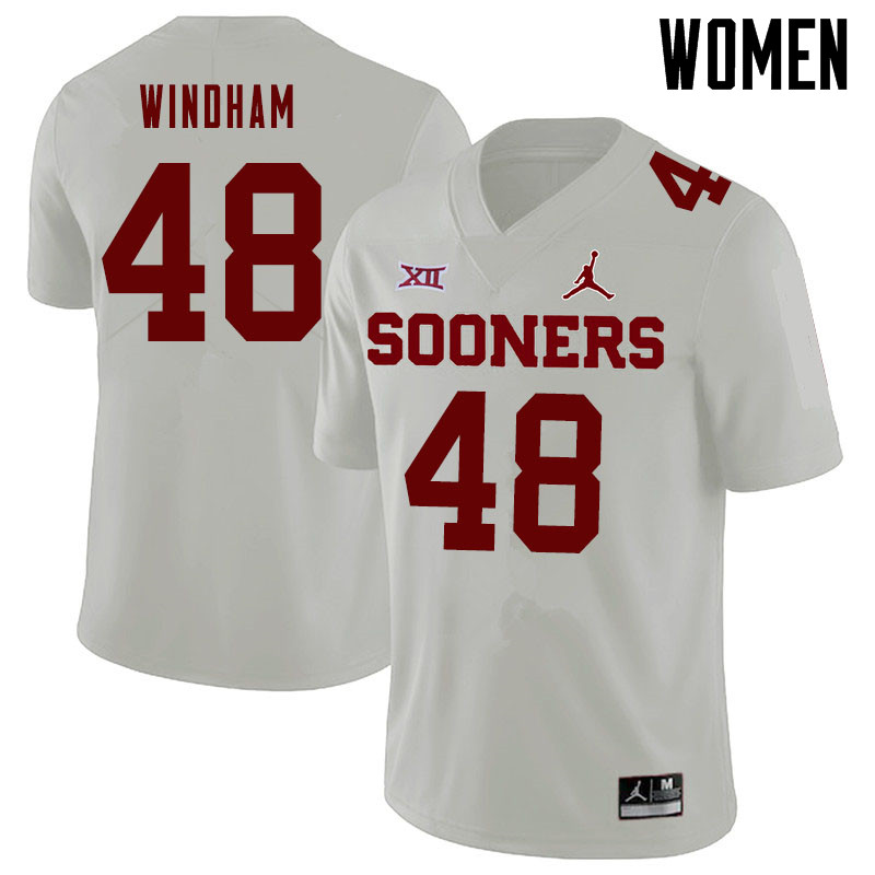 Jordan Brand Women #48 Eric Windham Oklahoma Sooners College Football Jerseys Sale-White
